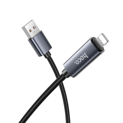 Καλώδιο Δεδομένων και Φόρτισης USB-A - Lightning HOCO Display X112, 18W, 1m, Μαύρο