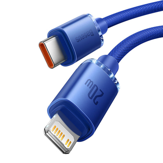 Καλώδιο Δεδομένων και Φόρτισης USB-C - Lightning Baseus Crystal Shine Series, 20W, 1.2m, Μπλε CAJY000203