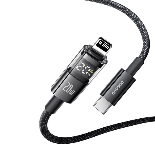 Καλώδιο Δεδομένων και Φόρτισης USB-C - Lightning Baseus Display 2, 20W, 2m, Μαύρο P10382703121-01