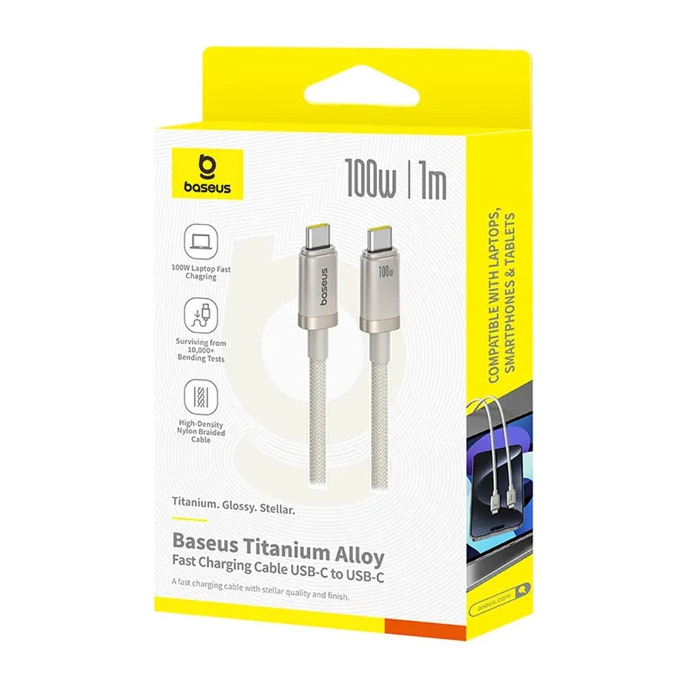 Καλώδιο Δεδομένων και Φόρτισης USB-C - USB-C Baseus Titanium, 100W, 1m, Ασημί P10378100G21-00