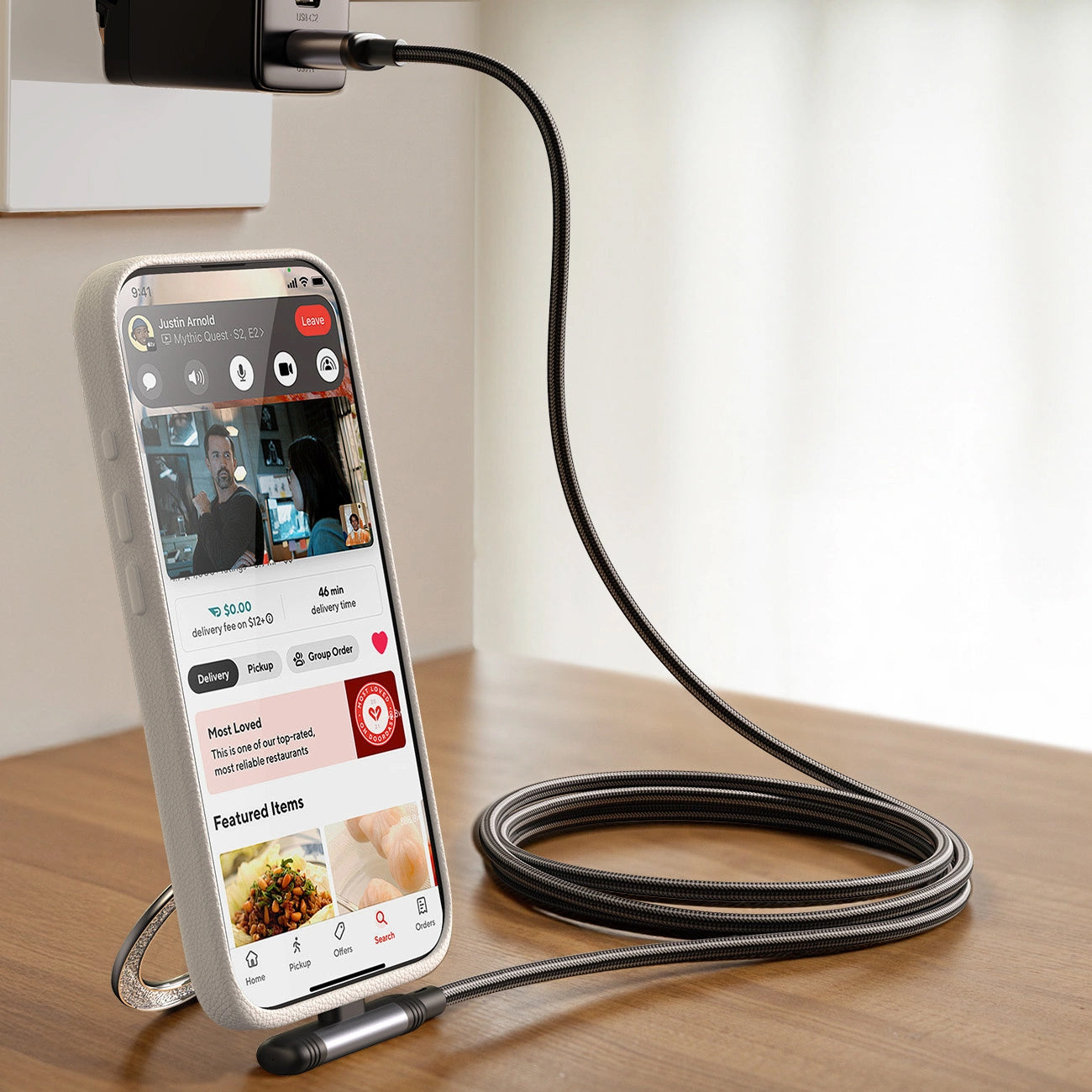 Καλώδιο Δεδομένων και Φόρτισης USB-C - USB-C Joyroom S-A56 EnjoyX Angled, 60W, 1.2m, Μαύρο