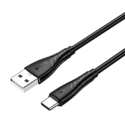 USB-A to USB-C Data and Charging Cable BWOO BO-X318C, 27W, 1m, Black