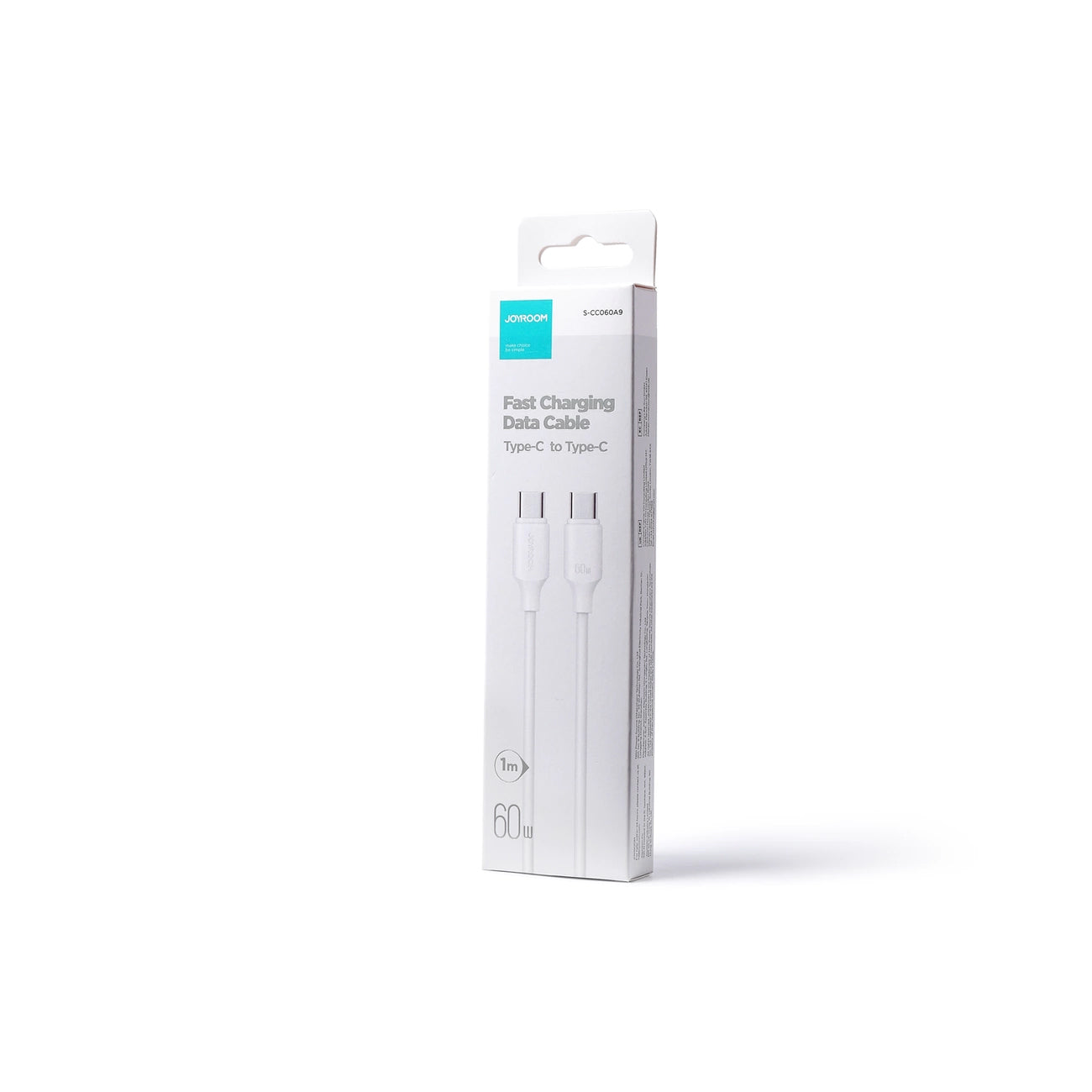 Καλώδιο Δεδομένων και Φόρτισης USB-C - USB-C Joyroom S-A9, 60W, 1m, Λευκό