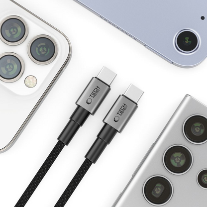USB-C Data and Charging Cable - USB-C Tech-Protect Ultraboost DNA MagTwist, 100W, 2m, Gray