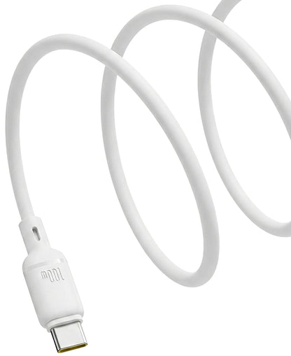 Καλώδιο Δεδομένων και Φόρτισης USB-C - USB-C Baseus Silky, 100W, 1m, Λευκό P10377704213-00