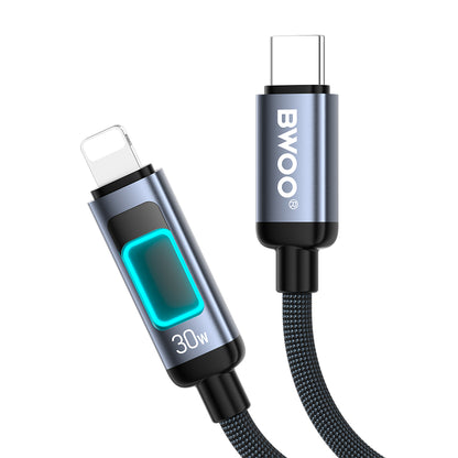 Καλώδιο Δεδομένων και Φόρτισης USB-C - Lightning BWOO X324CL Display, 30W, 1μ, Μαύρο