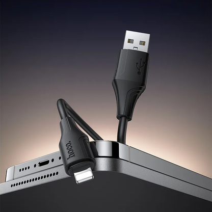 USB-A to Lightning Data and Charging Cable HOCO X124, 18W, 1m, Black