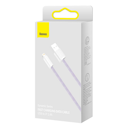 Καλώδιο Δεδομένων και Φόρτισης USB-A - Lightning Baseus Dynamic Series, 18W, 2m, Μωβ CALD000505