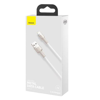 Καλώδιο Δεδομένων και Φόρτισης USB-A - Lightning Baseus Cafule Metal Series, 18W, 2m, Λευκό CALJK-B02