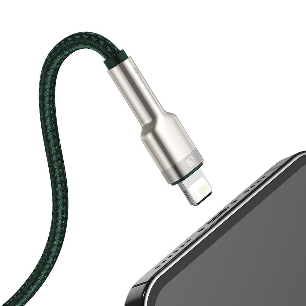 Καλώδιο Δεδομένων και Φόρτισης USB-A - Lightning Baseus Cafule Metal Series, 18W, 1m, Πράσινο CALJK-A06