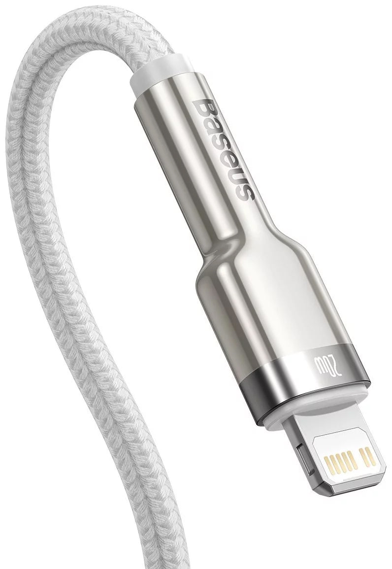 Καλώδιο Δεδομένων και Φόρτισης USB-C - Lightning Baseus Cafule Metal Series, 20W, 2m, Λευκό CATLJK-B02