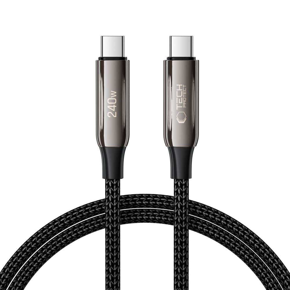 Καλώδιο Δεδομένων και Φόρτισης USB-C - USB-C Tech-Protect UB10T Ultraboost, 240W, 1m, Μαύρο