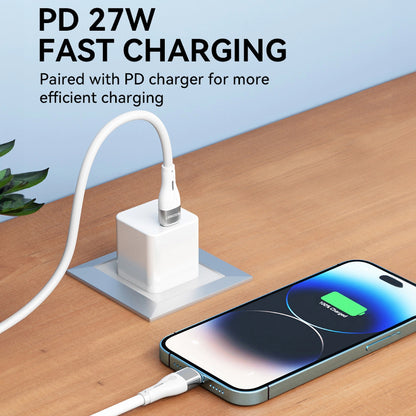 Καλώδιο Δεδομένων και Φόρτισης USB-C - Lightning WZK WSTCL1, 27W, 1m, Λευκό