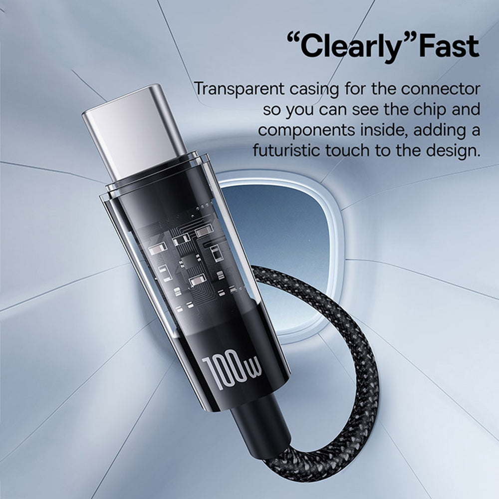Καλώδιο Δεδομένων και Φόρτισης USB-C - USB-C Baseus Gem, 100W, 1m, Μαύρο P10373000111-00