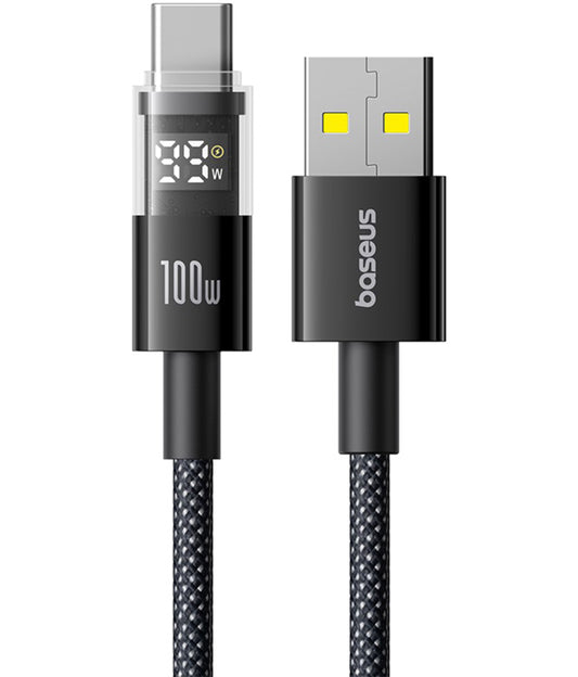 Καλώδιο Δεδομένων και Φόρτισης USB-A - USB-C Baseus Display 2, 100W, 1m, Μαύρο P10382701121-00