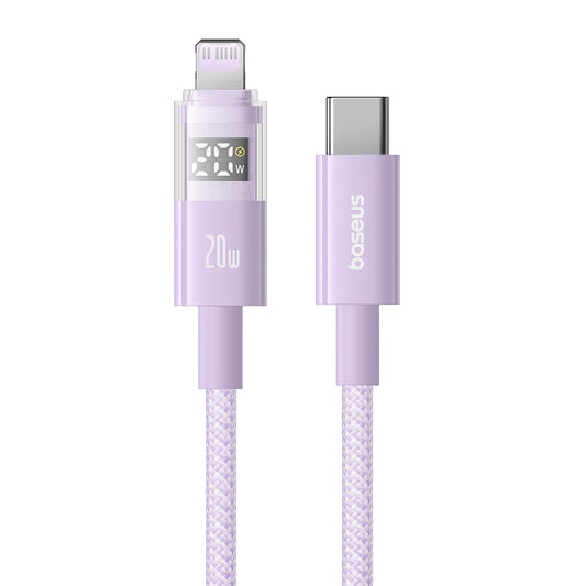 Καλώδιο Δεδομένων και Φόρτισης USB-C - Lightning Baseus Display 2, 20W, 1m, Μωβ P10382703511-00