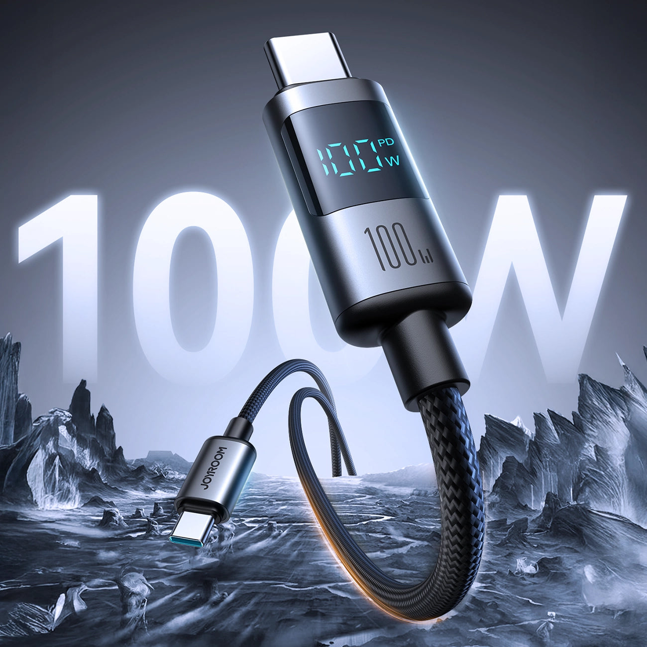 Καλώδιο Δεδομένων και Φόρτισης USB-C - USB-C Joyroom S-A16 Pro Prism Display, 100W, 1.2m, Μαύρο