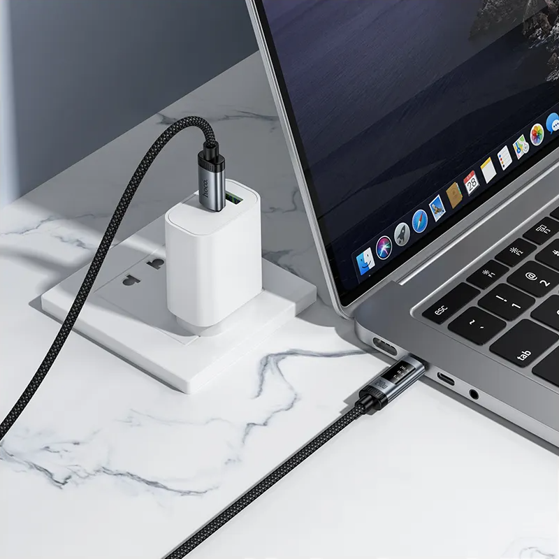 Καλώδιο Δεδομένων και Φόρτισης USB-C - USB-C HOCO Display U148, 240W, 1.2m, Μαύρο