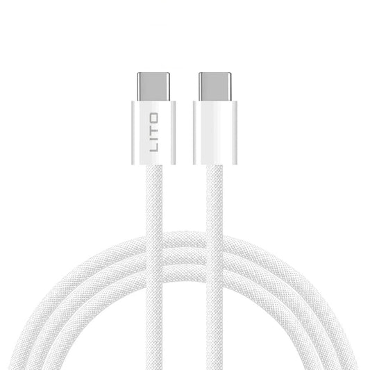 Καλώδιο Δεδομένων και Φόρτισης USB-C - USB-C Lito LD04CC, 60W, 2m, Λευκό