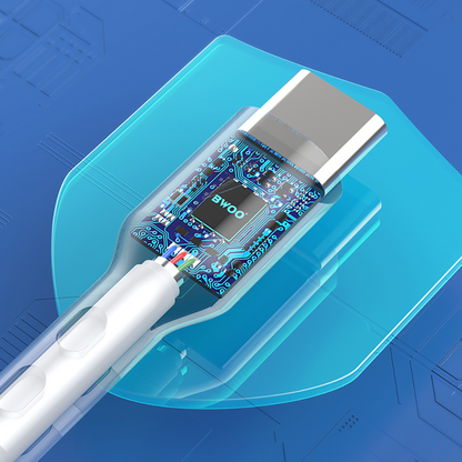 Καλώδιο Δεδομένων και Φόρτισης USB-A - USB-C BWOO X172C, 60W, 1m, Λευκό
