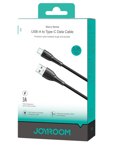 Καλώδιο Δεδομένων και Φόρτισης USB-A - USB-C Joyroom S-A32, 18W, 1m, Μαύρο