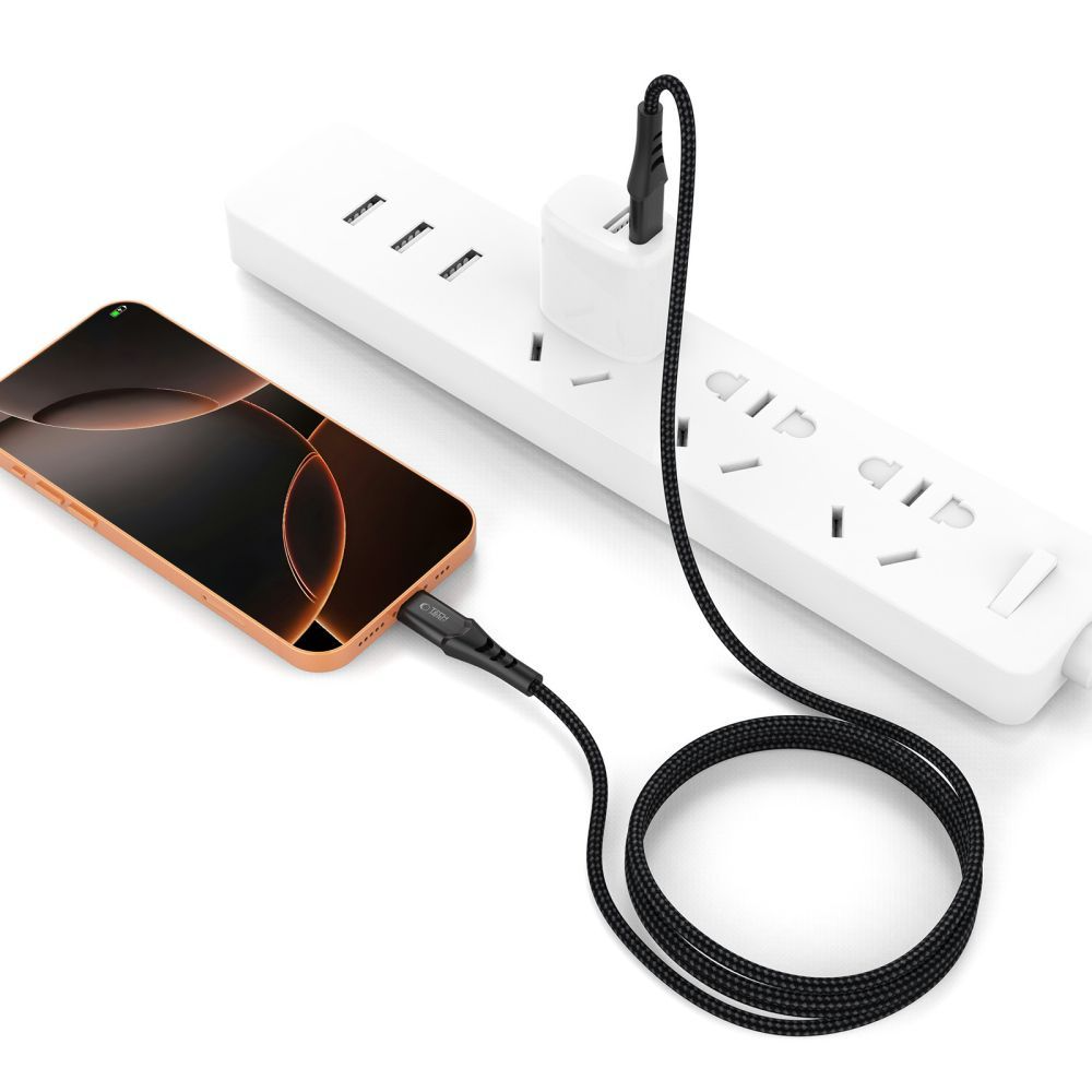 USB-C Data and Charging Cable - USB-C Tech-Protect UB11T Ultraboost, 240W, 1m, Black