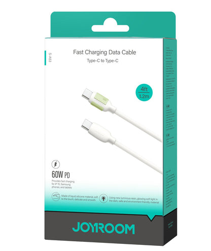 Καλώδιο Δεδομένων και Φόρτισης USB-C - USB-C Joyroom S-A53, 60W, 1.2m, Μπεζ