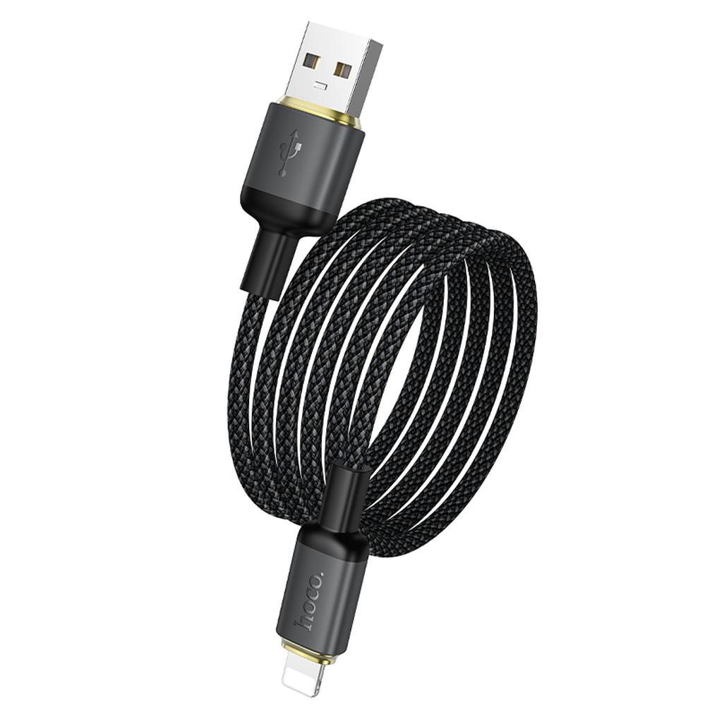 USB-A to Lightning Data and Charging Cable HOCO X128 Benefit, 12W, 1m, Black