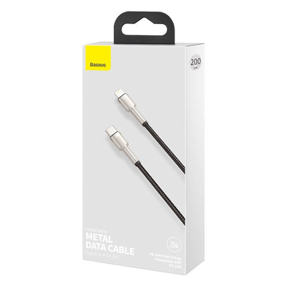 Καλώδιο Δεδομένων και Φόρτισης USB-C - Lightning Baseus Cafule Metal Series, 20W, 2m, Μαύρο CATLJK-B01