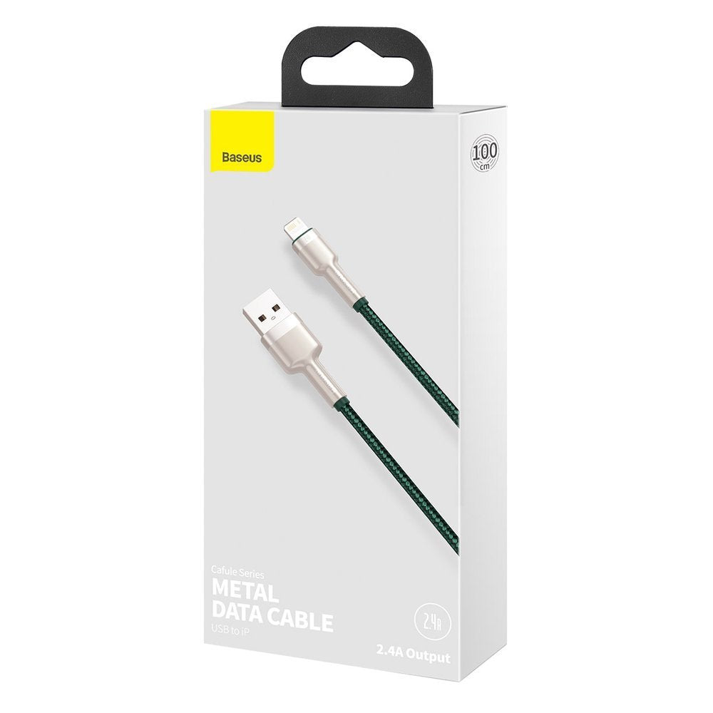 Καλώδιο Δεδομένων και Φόρτισης USB-A - Lightning Baseus Cafule Metal Series, 18W, 2m, Πράσινο CALJK-B06