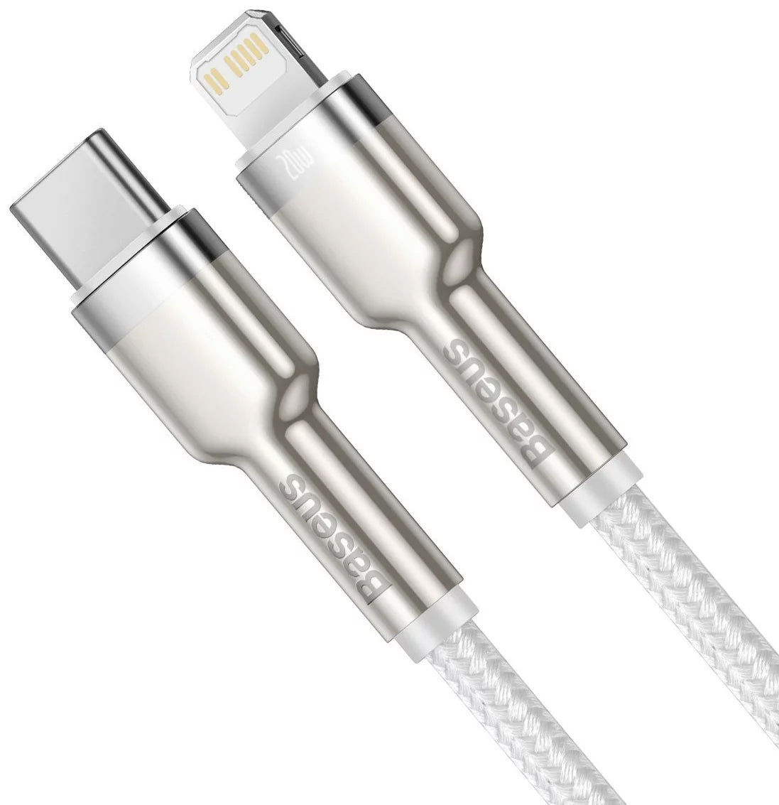 Καλώδιο Δεδομένων και Φόρτισης USB-C - Lightning Baseus Cafule Metal Series, 20W, 2m, Λευκό CATLJK-B02