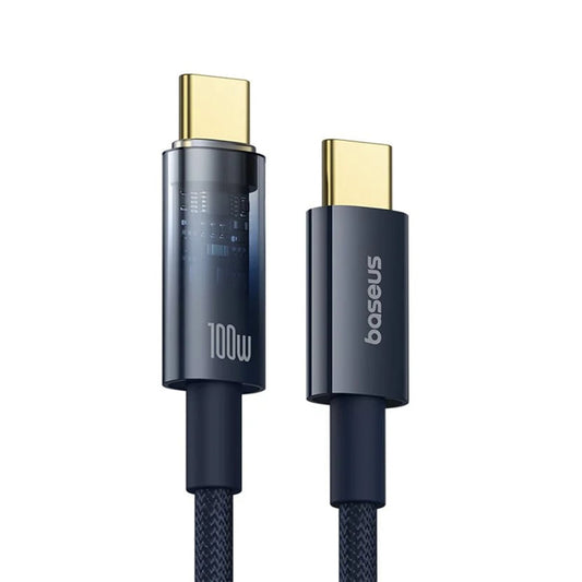 Καλώδιο Δεδομένων και Φόρτισης USB-C - USB-C Baseus Explorer, 100W, 1m, Μπλε Ναυτικό P10319704321-00