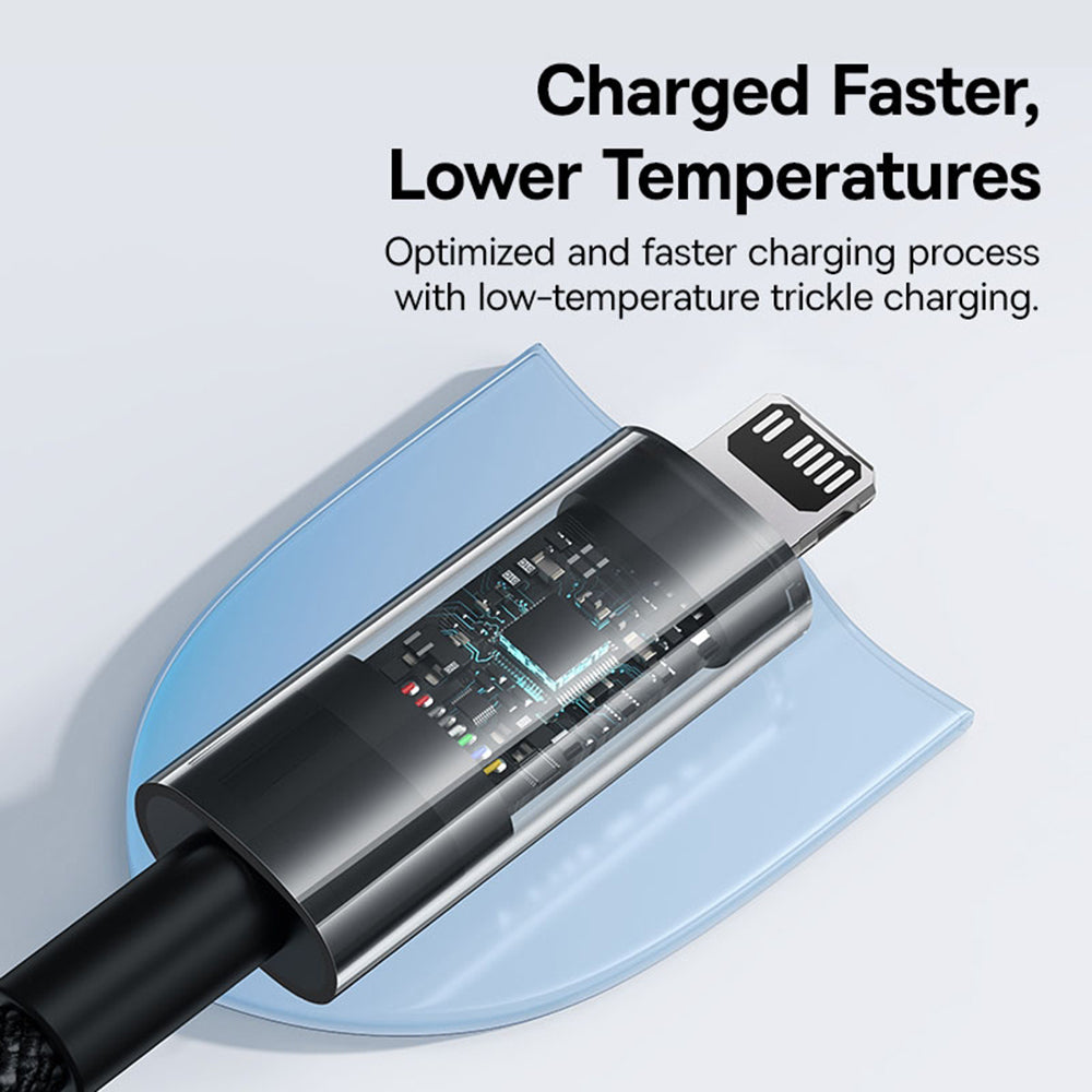 Καλώδιο Δεδομένων και Φόρτισης USB-C - Lightning Baseus Gem, 20W, 2m, Μαύρο P10373001111-01