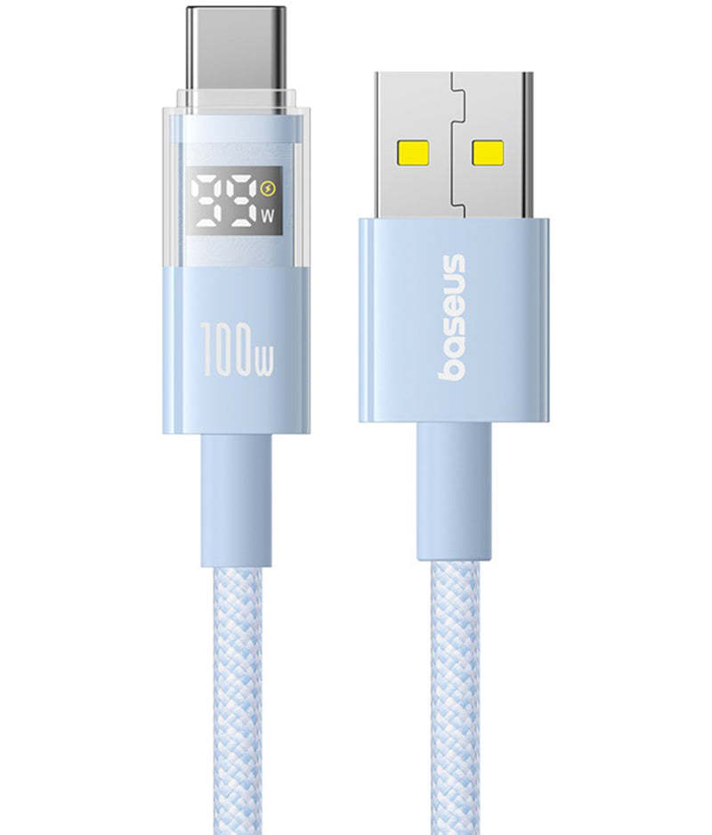 Καλώδιο Δεδομένων και Φόρτισης USB-A - USB-C Baseus Display 2, 100W, 1m, Μπλε P10382701311-00