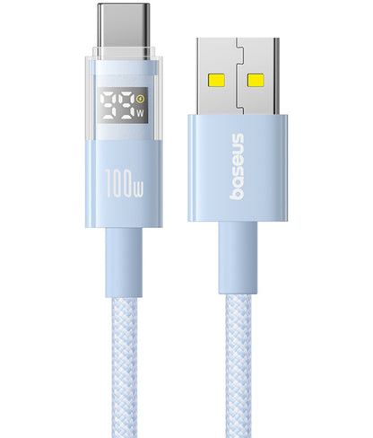 Καλώδιο Δεδομένων και Φόρτισης USB-A - USB-C Baseus Display 2, 100W, 1m, Μπλε P10382701311-00