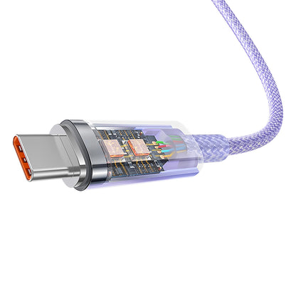 Καλώδιο Δεδομένων και Φόρτισης USB-A - USB-C Baseus Explorer, 100W, 1m, Μωβ CATS010405