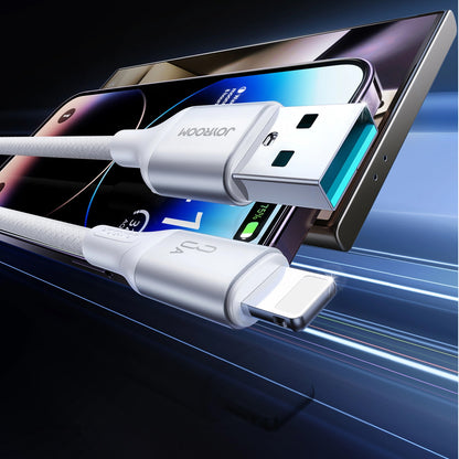 Καλώδιο Δεδομένων και Φόρτισης USB-A - Lightning Joyroom S-A28 Flash, 18W, 2m, Λευκό