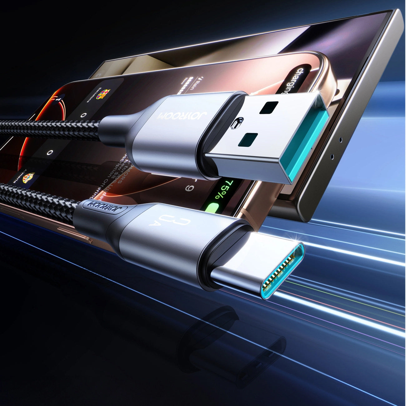 Καλώδιο Δεδομένων και Φόρτισης USB-A - USB-C Joyroom S-A28 Flash, 30W, 2m, Μαύρο