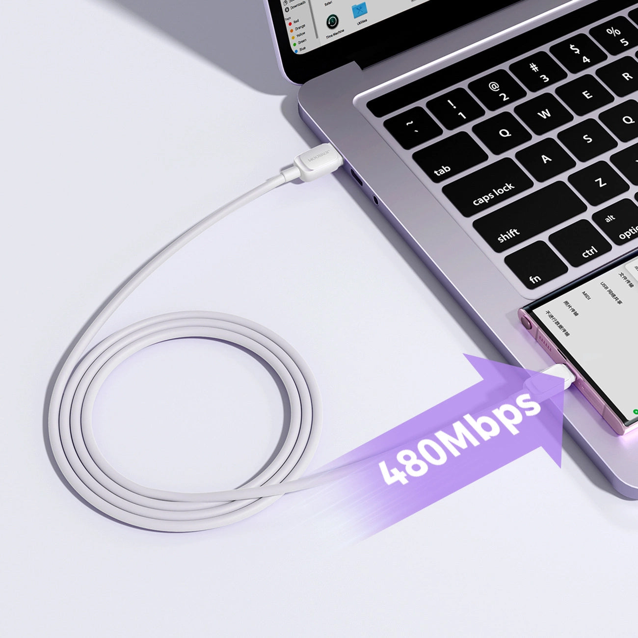 Καλώδιο Δεδομένων και Φόρτισης USB-A - USB-C Joyroom S-A14, 20W, 1.2m, Λευκό