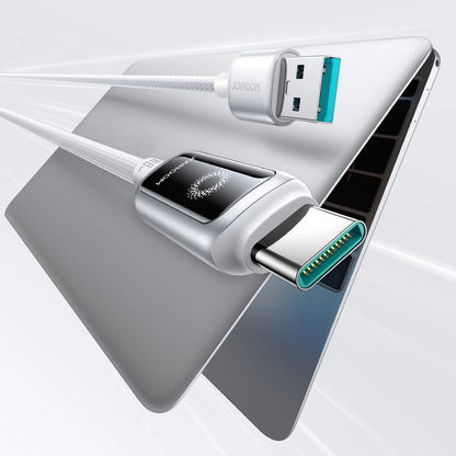 Καλώδιο Δεδομένων και Φόρτισης USB-A - USB-C Joyroom S-A55 StarFlight Display, 66W, 1.2m, Λευκό