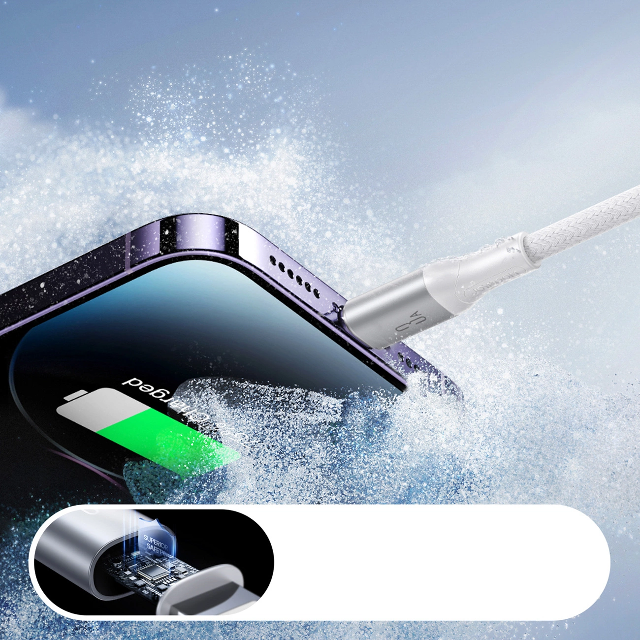 Καλώδιο Δεδομένων και Φόρτισης USB-A - Lightning Joyroom S-A28 Flash, 18W, 1m, Λευκό