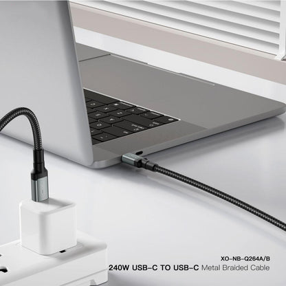 Καλώδιο Δεδομένων και Φόρτισης USB-C - USB-C XO Design NB-Q264A, 240W, 1m, Μαύρο