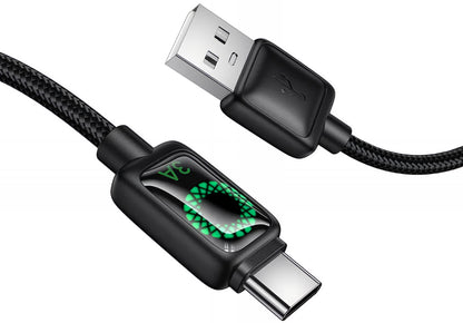Καλώδιο Δεδομένων και Φόρτισης USB-A - USB-C HOCO U146, 36W, 1.2m, Μαύρο