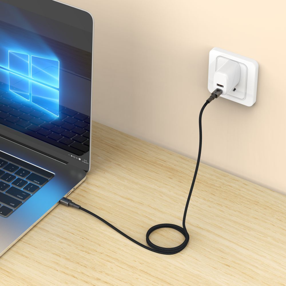 USB-C Data and Charging Cable - USB-C Tech-Protect Ultraboost DNA MagTwist, 100W, 1m, Gray