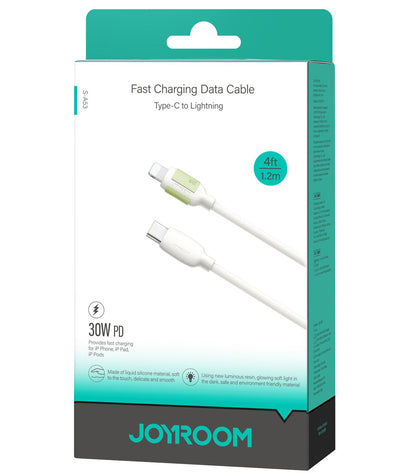 Καλώδιο Δεδομένων και Φόρτισης USB-C - Lightning Joyroom S-A53, 30W, 1.2m, Μπεζ