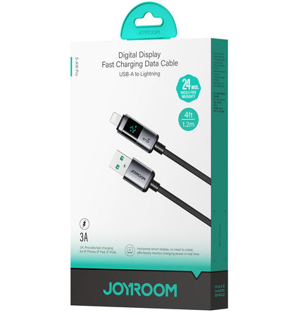 Καλώδιο Δεδομένων και Φόρτισης USB-A - Lightning Joyroom S-A16 Pro Prism Display, 12W, 1.2m, Μαύρο