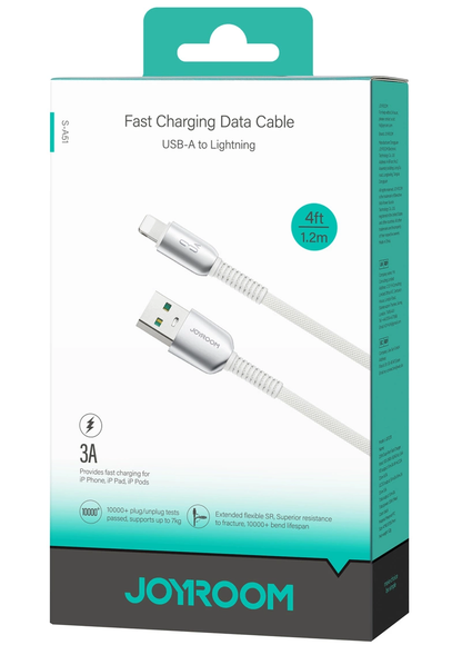 Καλώδιο Δεδομένων και Φόρτισης USB-A - Lightning Joyroom S-A51, 18W, 1.2m, Γκρι