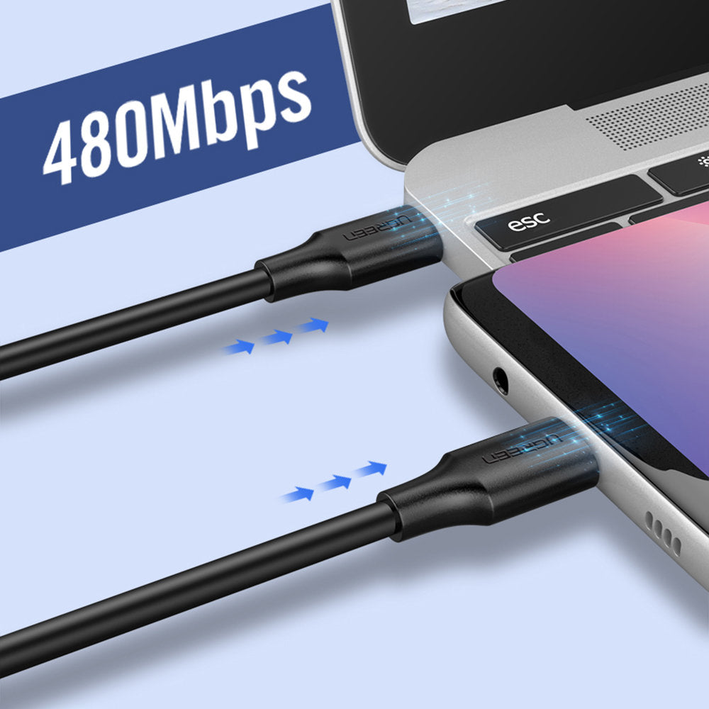 Καλώδιο Δεδομένων και Φόρτισης USB-C - USB-C UGREEN US286, 60W, 1m, Μαύρο