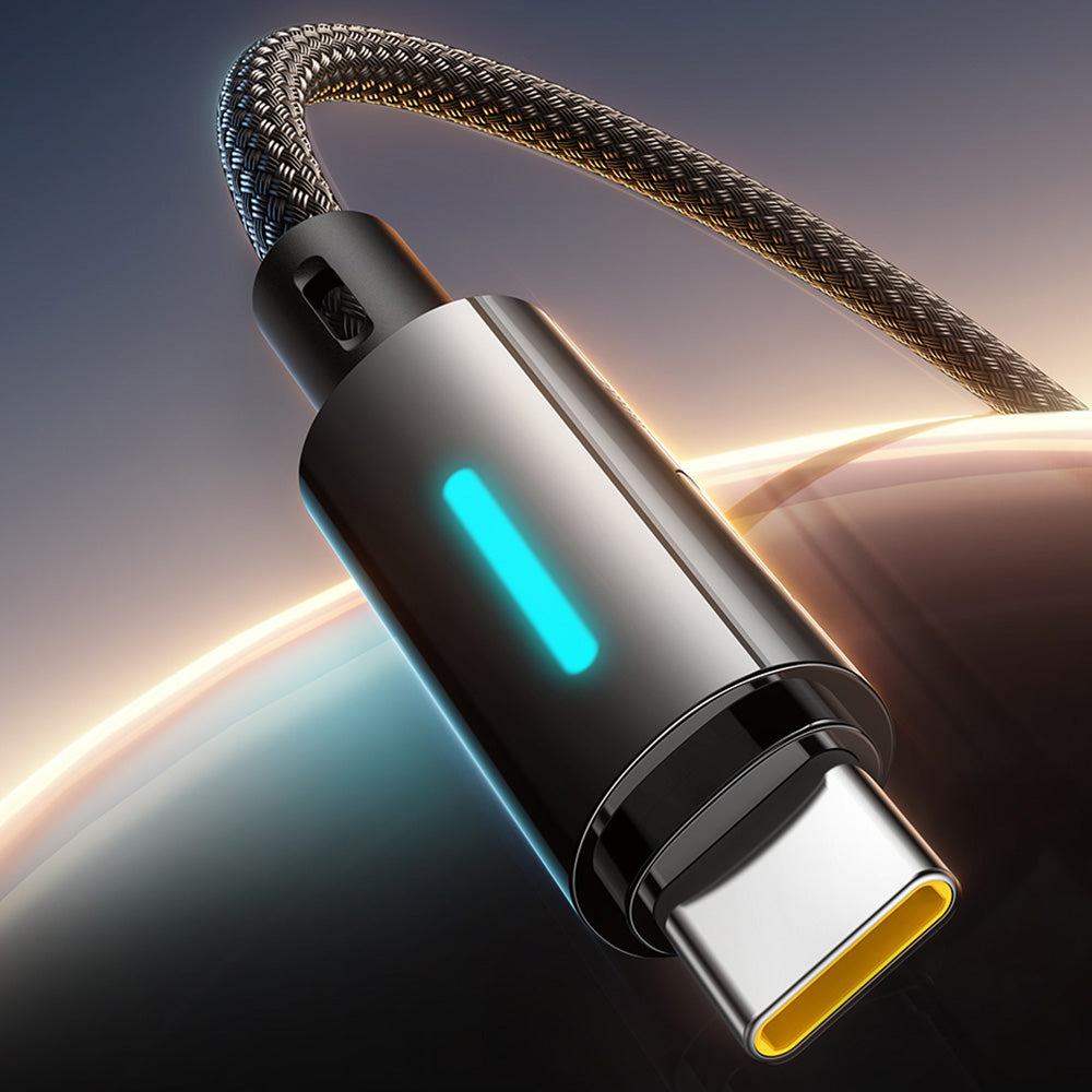 Καλώδιο Δεδομένων και Φόρτισης USB-A - USB-C Baseus Lit Button Control, 100W, 2m, Μαύρο P10379002121-01