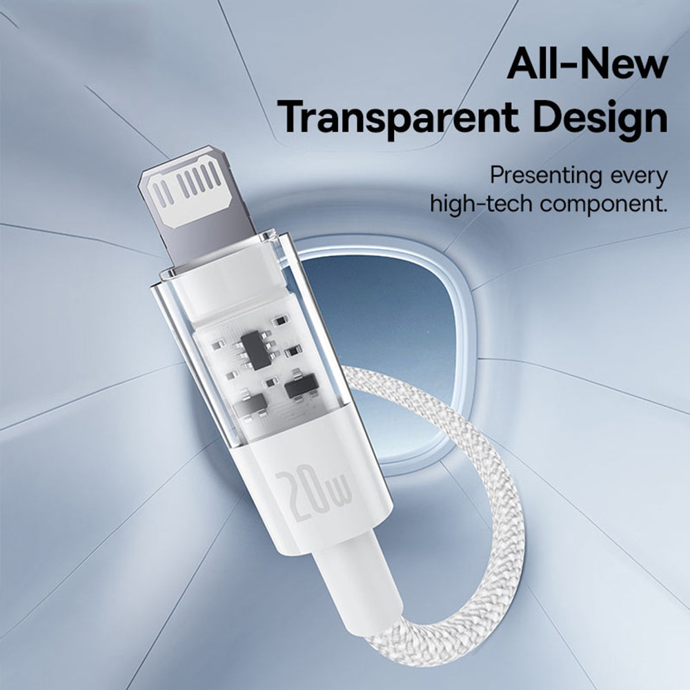Καλώδιο Δεδομένων και Φόρτισης USB-C - Lightning Baseus Gem, 20W, 1m, Λευκό P10373001211-00